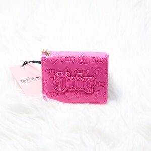 Juicy Couture Pink Mini Keychain Card Holder Wallet .